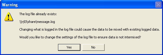 Message Manager Warning