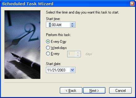 Scheduled Task Wizard - Time